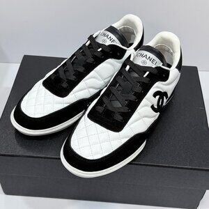 Chanel Women's Black and White Sneakers